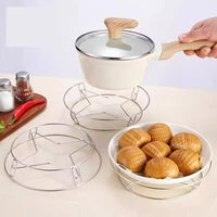 Stainless Steel Pot Rack Kitchen Organizer Multi-functional Storage Stand Steamer Rack