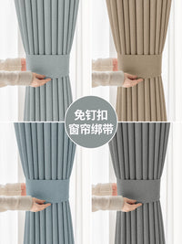 No-Drill Curtain Tiebacks with Magnetic Buckle, 1 Pair, Decorative Rope Holders for Drapes