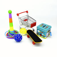 Parrot Training Toy Set with Skateboard, Stacking Rings, and Chewing Toys