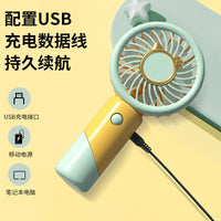Mini Handheld USB Rechargeable Fan with Phone Holder and Base for Desk, Office, Dorm, Travel