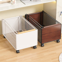 Under-Desk Rolling Storage Cart with Wheels for Books and Office Supplies