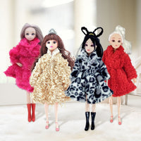 Doll Plush Coat for 30cm Dolls, 1/6 Scale Doll Clothes