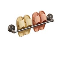 Wall-Mounted Suction Cup Slipper Rack for Bathroom Entryway