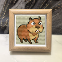 Cartoon Animal Angry Bala Cross Stitch Kit with Frame for Students and Beginners