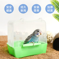 External Bird Bath Tub for Parrots and Small Birds, Cage Mounted Shower Toy