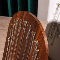Wooden Necklace Display Stand Jewelry Organizer with 10 Hooks for Retail and Home Use