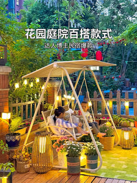Purple Leaf Southern Maple Swing Outdoor Courtyard Garden Balcony Rural Yard Hanging Chair Double Terrace Swing Chair