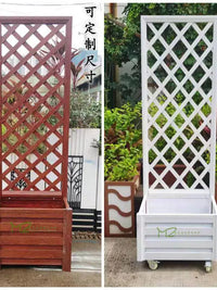 Aluminum Alloy Planter Box with Trellis for Climbing Plants, Garden Fence and Decorative Screen