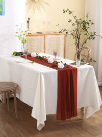 Matcha Green Chiffon Table Runner for Dessert Table Decoration