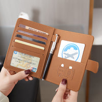 RFID Blocking Slim Travel Passport Holder with Credit Card Slots