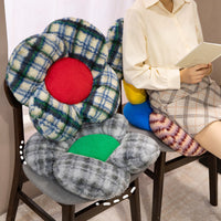 Vintage Color Block Floral Floor Cushion for Office & Home