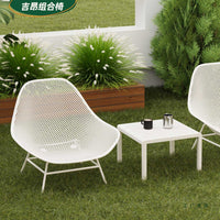 Outdoor Patio Table and Chair Set, Waterproof Sun-Proof Leisure Backrest Chairs for Garden Balcony Rest Area