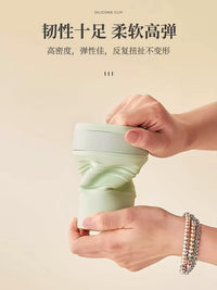 Collapsible Silicone Travel Mug - Portable Outdoor Coffee Cup, Food-Grade & High-Temperature Resistant
