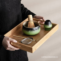 Handmade Coarse Pottery Matcha Bowl with Gradient Glaze