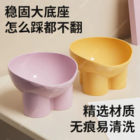 Elevated Double Pet Bowls for Cats and Small Dogs, Tilted Anti-Spill Food and Water Feeder, Neck Protection Design