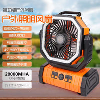 Portable Magnetic Mist Fan with LED Light, Rechargeable, Clip-on for Camping & Outdoor Use