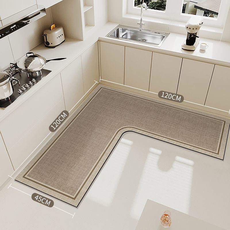 L-Shaped Diatomaceous Earth Kitchen Mat Absorbent Non-Slip Cuttable Floor Mat