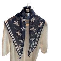 Korean Style Triangle Scarf for Women, Versatile Imitation Silk Printed Shawl, Decorative Neck Scarf