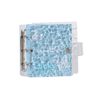 Portable A7 3-Ring Mini Binder Notebook with Wavy Clear Cover