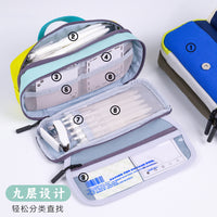 Multi-layer Flip Pencil Case, Large Capacity, Aesthetic Design, Stationery Organizer for Students