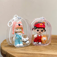 Clear PVC Doll Display Bag for 10cm Plush Figures with Optional Accessories
