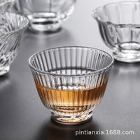 High Borosilicate Glass Teacup Set - Heat-Resistant Transparent Kung Fu Tea Cups