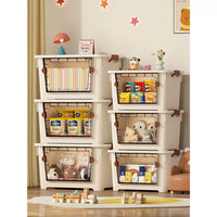 Front-Opening Storage Box with Lid for Toys, Snacks, and Home Organization