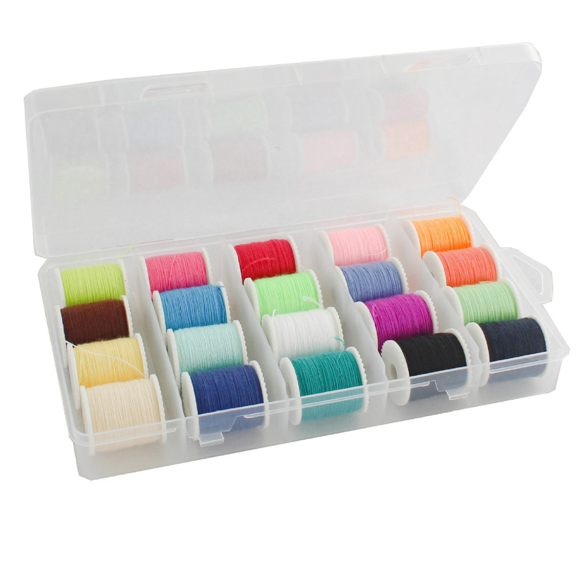 20 Colorful Polyester Sewing Thread Spools for Household 505 Sewing Machines with Storage Box