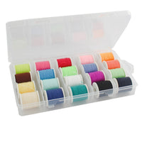 20 Colorful Polyester Sewing Thread Spools for Household 505 Sewing Machines with Storage Box