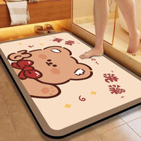 Diatomaceous Earth Bath Mat Super Absorbent Quick Dry Non-Slip for Bathroom and Doorway