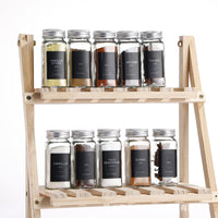 Square Aluminum Cap Spice Jars Set for Kitchen Seasoning and BBQ