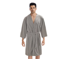 MUTAO Ultra-Fine Fiber Cooling Bamboo Charcoal Absorbent Quick-Dry Hooded Bathrobe with Belt
