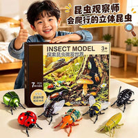 Wind-Up Insect Toy Set for Kids - Crawling Beetle, Bee, and Bug Models