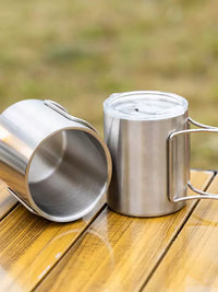 304 Stainless Steel Folding Cup Double-Layer Insulated Mug for Outdoor Camping Hiking Coffee