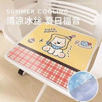 Cartoon Ice Silk Seat Cushion for Office and Home Chairs, Breathable and Non-slip