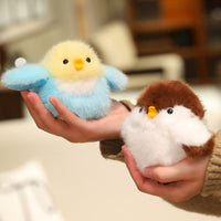 Cute Chirping Bird Plush Keychain - Parrot & Sparrow Sound Toy