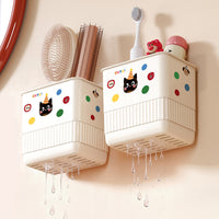 Wall-Mounted Toothbrush and Comb Holder with Drainage for Bathroom