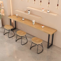 Minimalist Solid Wood Bar Table Dining Table Coffee High Table Home Tea Shop Snack Bar Wall-leaning Long Table