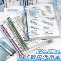 Transparent Soft PVC Loose-Leaf Notebook with Refillable Pages for Journaling and Planning