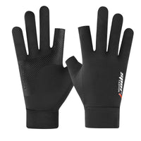 Summer Ice Silk Sun Protection Gloves for Men and Women, Two-Finger Design for Fishing, Cycling, and Delivery