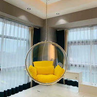 Transparent Bubble Hanging Chair Acrylic Swing Basket for Indoor Outdoor Balcony Patio