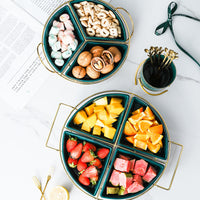 Nordic Ceramic Divided Serving Platter for Snacks and Fruits