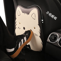 Cartoon Car Seat Back Protector Kick Mat for Kids, Universal Anti-dirty Leather Pad