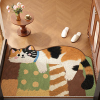 Cute Cat PVC Coil Mat Non-Slip Dirt Trapper Entrance Doormat