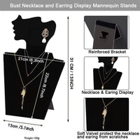 Black Velvet Mannequin Necklace Display Stand for Jewelry Exhibition