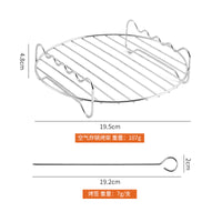 Stainless Steel Double-Layer Air Fryer Rack with Skewers, Round Grill Net for Frying Baskets