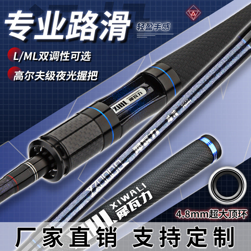 Ultralight Carbon Fiber Spinning Fishing Rod for Long-Distance Casting