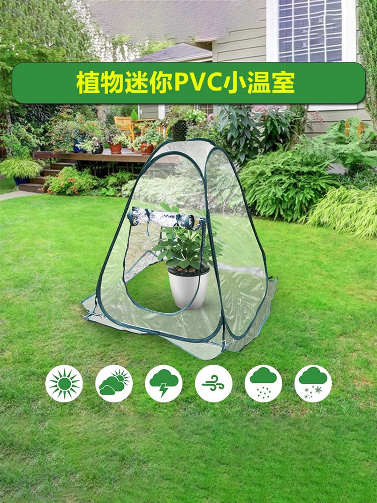 Mini Greenhouse Cover for Plants, Waterproof Warm House for Potted Flowers and Succulents, Anti-freeze Small Flower Shed