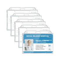 Clear Hard Plastic ID Card Holder for School, Bus, and Exhibition Badges