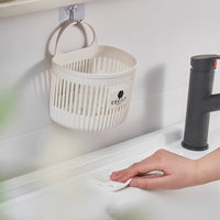 Wall-Mounted Storage Basket for Kitchen and Bathroom, Hanging Organizer for Spices, Garlic, and Toiletries